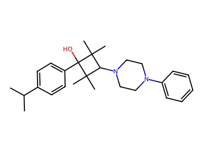cis-1-(4-Isopropylphenyl)-2,2,4,4-tetramethyl-3-(4-phenylpiperazinyl)cyclobutanol-(1) structure