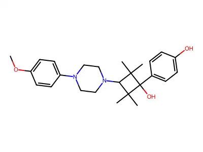 Phenol, 4-(1-hydroxy-3-(4-(4-methoxyphenyl)-1-piperazinyl)-2,2,4,4-tetramethylcyclobutyl)-, cis- structure