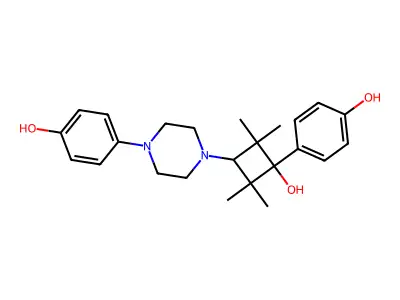 cis-1-(4-Hydroxyphenyl)-2,2,4,4-tetramethyl-3-(4-(4-hydroxyphenyl)piperazinyl)cyclobutanol-(1) structure