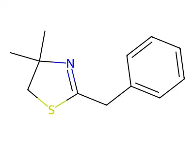 Thiazole, 4,5-dihydro-4,4-dimethyl-2-(phenylmethyl)- structure