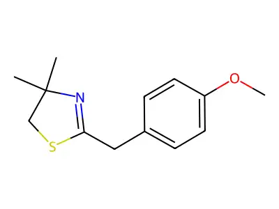 Thiazole, 4,5-dihydro-4,4-dimethyl-2-((4-methoxyphenyl)methyl)- structure