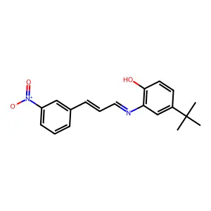 4-tert-butyl-2-[[(E)-3-(3-nitrophenyl)prop-2-enylidene]amino]phenol structure