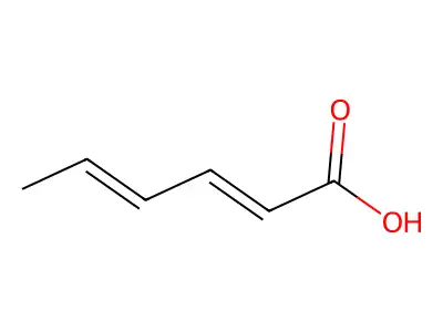 (2Z,4Z)-hexa-2,4-dienoic acid structure