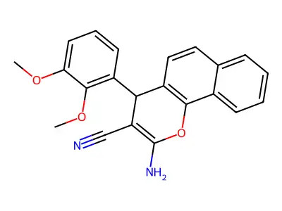 (4R)-2-amino-4-(2,3-dimethoxyphenyl)-4H-benzo[h]chromene-3-carbonitrile structure