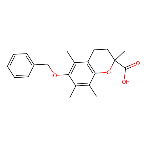 (+/-)-6-Benzyloxy-2,5,7,8-tetramethylchroman-2-carboxylic acid structure
