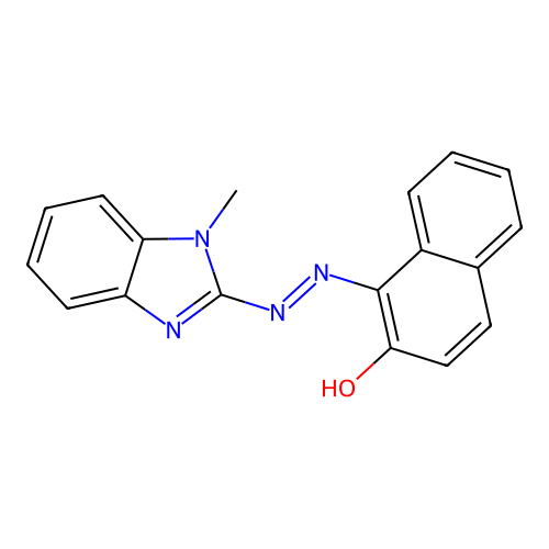 1-[(1E)-2-(1-Methyl-1H-1,3-benzodiazol-2-YL)diazen-1-YL]naphthalen-2-OL structure