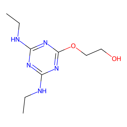 2-((4,6-Bis(ethylamino)-1,3,5-triazin-2-yl)oxy)ethanol structure