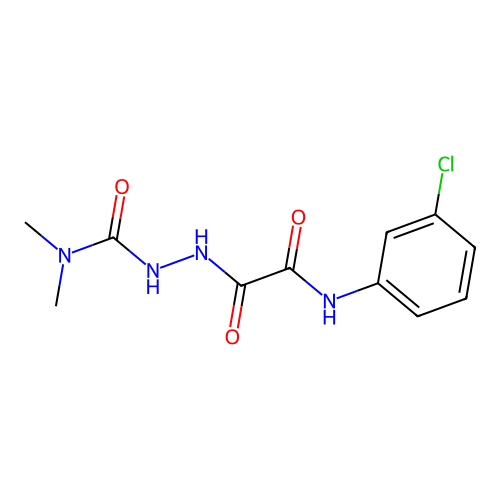 2-[(3-chloroanilino)(oxo)acetyl]-N,N-dimethylhydrazinecarboxamide structure