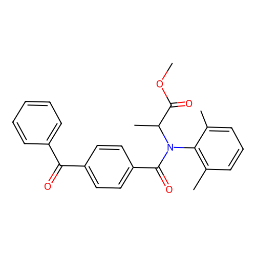 methyl N-(4-benzoylbenzoyl)-N-(2,6-dimethylphenyl)alaninate structure