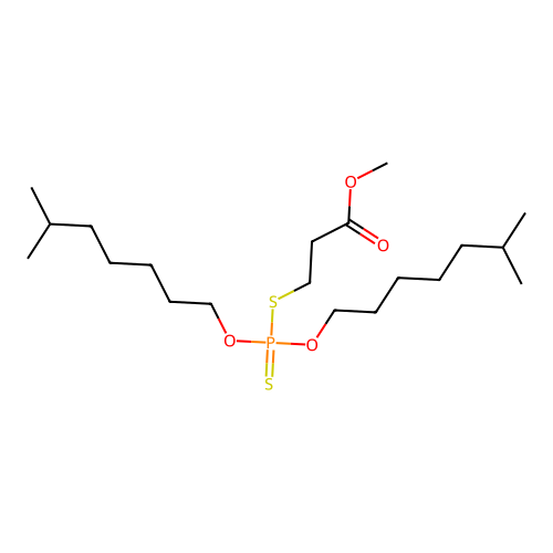 Propanoic acid, 3-((bis(isooctyloxy)phosphinothioyl)thio)-, methyl ester structure