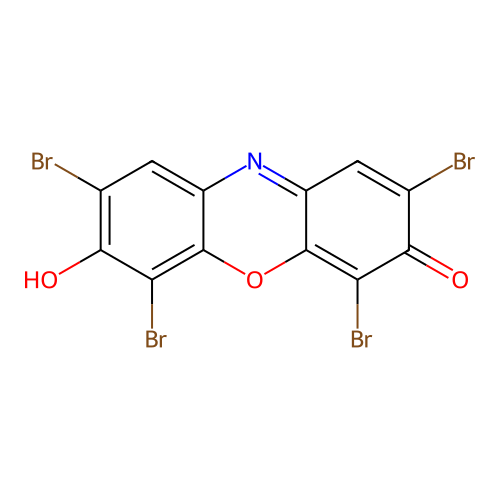 2,4,6,8-Tetrabromo-7-hydroxy-3H-phenoxazin-3-one structure