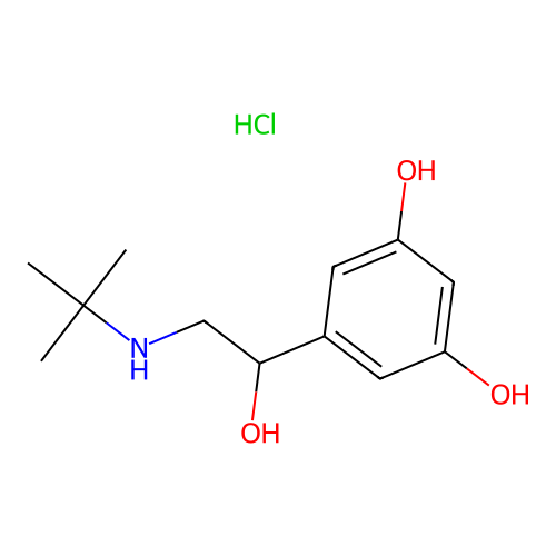 1,3-Benzenediol, 5-(2-((1,1-dimethylethyl)amino)-1-hydroxyethyl)-, hydrochloride structure