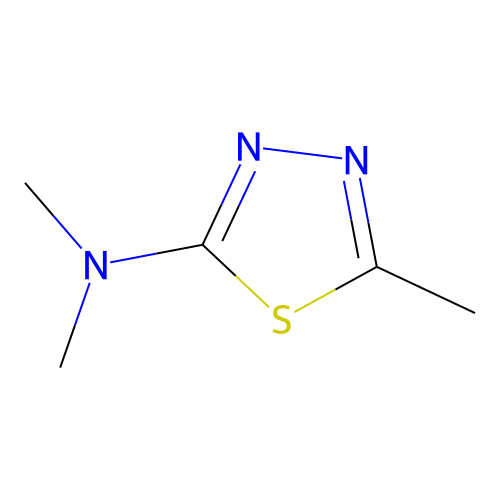 N,N,5-trimethyl-1,3,4-thiadiazol-2-amine structure