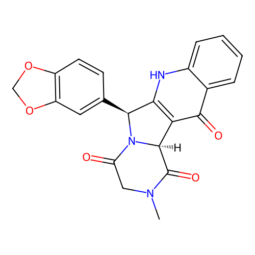 (6S,12bS)-6-(1,3-Benzodioxol-5-yl)-2,3,7,12b-tetrahydro-2-methyl-pyrazino[1'',2'':1,5]pyrrolo[3,4-b]quinoline-1,4,12(6H)-trione structure