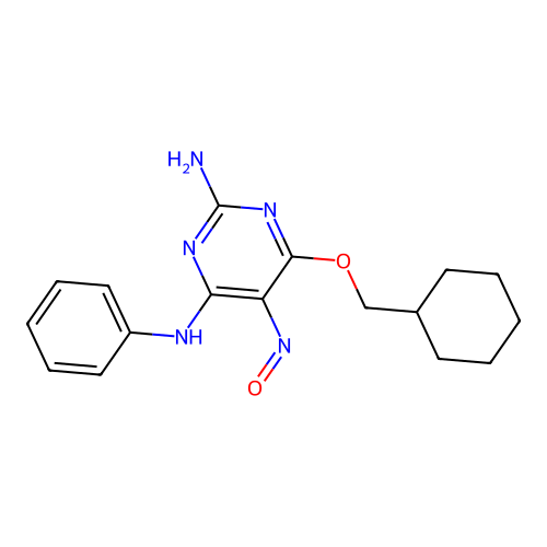 6-(cyclohexylmethoxy)-5-nitroso-4-N-phenylpyrimidine-2,4-diamine structure