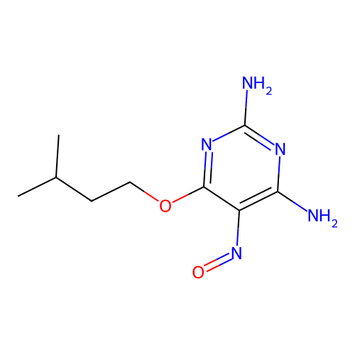 6-(3-Methylbutoxy)-5-nitrosopyrimidine-2,4-diamine structure