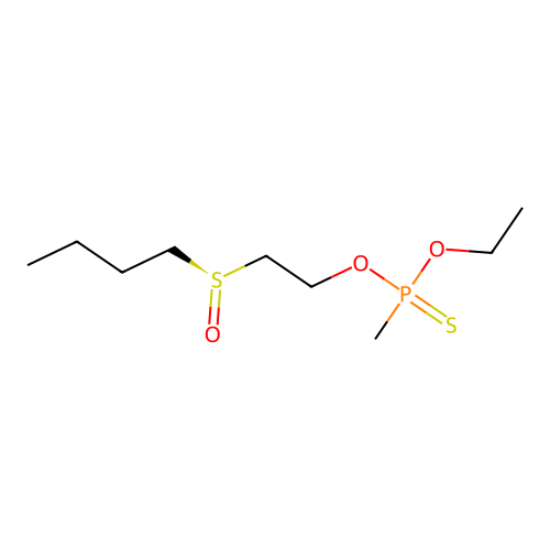 Phosphonothioic acid, methyl-, S-(2-(butylsulfinyl)ethyl) O-ethyl ester structure