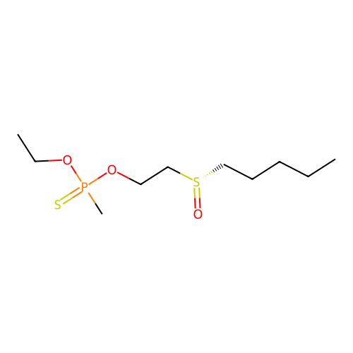 Phosphonothioic acid, methyl-, O-ethyl S-(2-(pentylsulfinyl)ethyl) ester structure