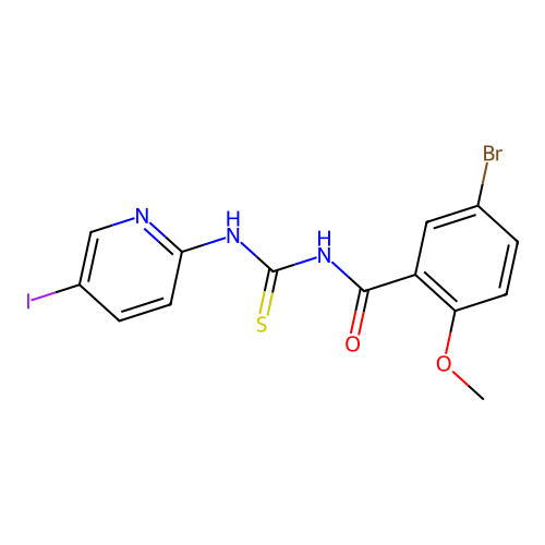 5-bromo-N-[(5-iodopyridin-2-yl)carbamothioyl]-2-methoxybenzamide structure