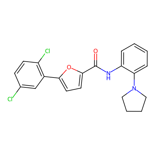 5-(2,5-dichlorophenyl)-N-[2-(pyrrolidin-1-yl)phenyl]furan-2-carboxamide structure