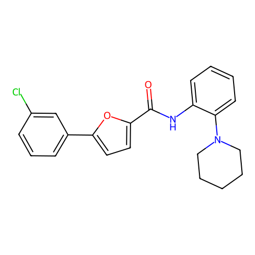 5-(3-chlorophenyl)-N-(2-piperidin-1-ylphenyl)furan-2-carboxamide structure