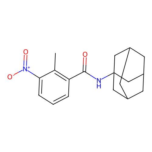 2-methyl-3-nitro-N-(tricyclo[3.3.1.1~3,7~]dec-1-yl)benzamide structure