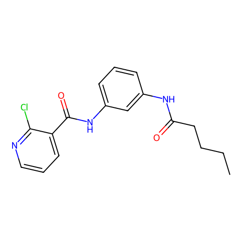 2-chloro-N-[3-(pentanoylamino)phenyl]pyridine-3-carboxamide structure