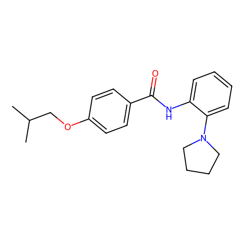 4-(2-methylpropoxy)-N-[2-(pyrrolidin-1-yl)phenyl]benzamide structure