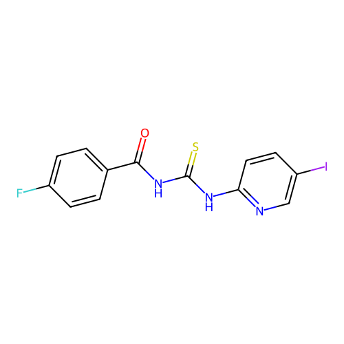 4-fluoro-N-[(5-iodopyridin-2-yl)carbamothioyl]benzamide structure