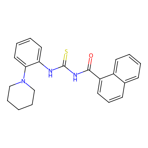 N-{[2-(piperidin-1-yl)phenyl]carbamothioyl}naphthalene-1-carboxamide structure