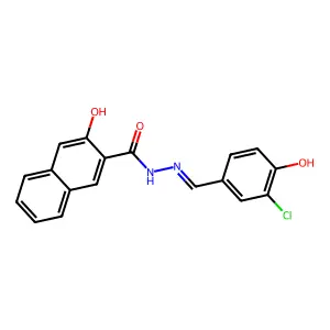 N-[(3-chloro-4-hydroxyphenyl)methylideneamino]-3-hydroxynaphthalene-2-carboxamide structure