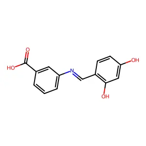 3-{[(E)-(2-Hydroxy-4-oxocyclohexa-2,5-dien-1-ylidene)methyl]amino}benzoic acid structure