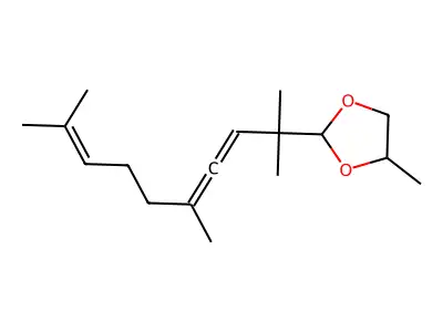 4-Methyl-2-(2,5,9-trimethyldeca-3,4,8-trien-2-yl)-1,3-dioxolane structure