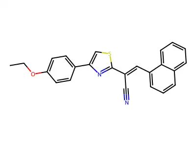 (E)-2-[4-(4-ethoxyphenyl)-1,3-thiazol-2-yl]-3-naphthalen-1-ylprop-2-enenitrile structure