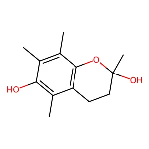 2H-1-Benzopyran-2,6-diol, 3,4-dihydro-2,5,7,8-tetramethyl- structure