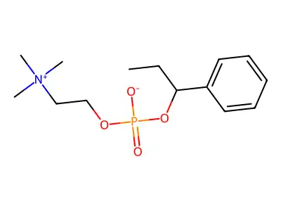 1-Phenylpropyl 2-(trimethylazaniumyl)ethyl phosphate structure