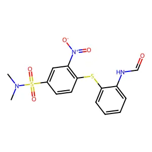 N-(2-((4-((Dimethylamino)sulphonyl)-2-nitrophenyl)thio)phenyl)formamide structure