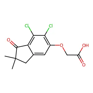 Acetic acid, 6,7-dichloro-2,2-dimethyl-1-oxo-5-indanyloxy- structure
