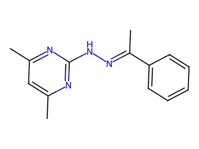 4,6-dimethyl-N-[(E)-1-phenylethylideneamino]pyrimidin-2-amine structure