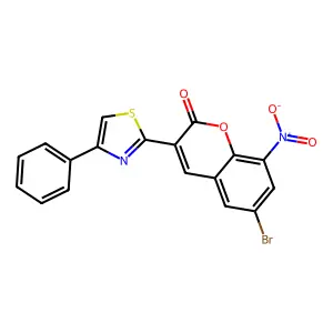 6-Bromo-8-nitro-3-(4-phenyl-1,3-thiazol-2-yl)chromen-2-one structure