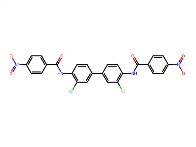 N-[2-chloro-4-[3-chloro-4-[(4-nitrobenzoyl)amino]phenyl]phenyl]-4-nitrobenzamide structure