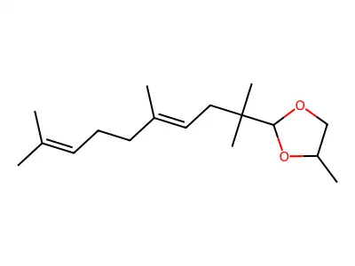 4-Methyl-2-(2,5,9-trimethyldeca-4,8-dien-2-yl)-1,3-dioxolane structure