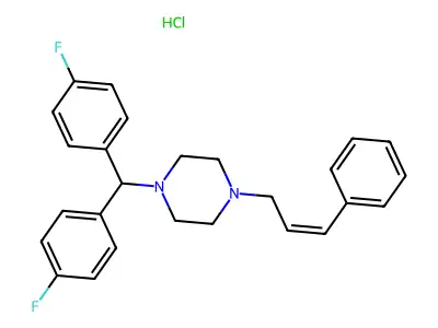 (Z)-1-[bis(4-fluorophenyl)methyl]-4-(cinnamyl)piperazine hydrochloride structure