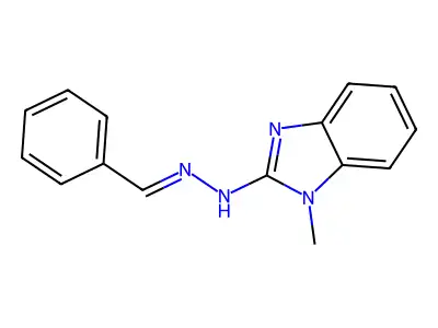 N-[(E)-benzylideneamino]-1-methylbenzimidazol-2-amine structure