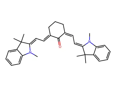 2,6-BIS[(E)-2-(1,3,3-TRIMETHYL-1,3-DIHYDRO-2H-INDOL-2-YLIDENE)ETHYLIDENE]CYCLOHEXANONE structure