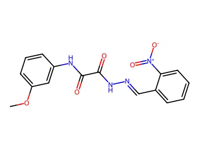 N-(3-Methoxyphenyl)-2-(2-(2-nitrobenzylidene)hydrazino)-2-oxoacetamide structure