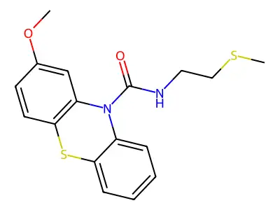 10H-Phenothiazine-10-carboxamide, 2-methoxy-N-(2-(methylthio)ethyl)- structure