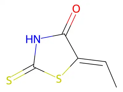 (5Z)-5-ethylidene-2-sulfanylidene-1,3-thiazolidin-4-one structure