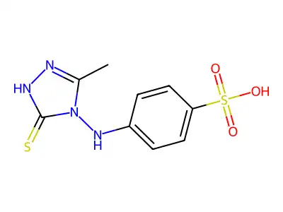 N-(1,5-dihydro-3-methyl-5-thioxo-4H-1,2,4-triazol-4-yl)sulphanilic acid structure
