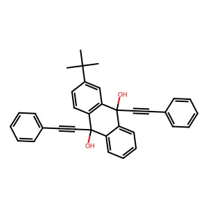 2-Tert-butyl-9,10-bis(2-phenylethynyl)anthracene-9,10-diol structure